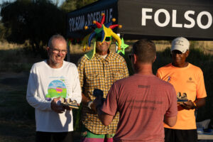 award ceremony with three runners